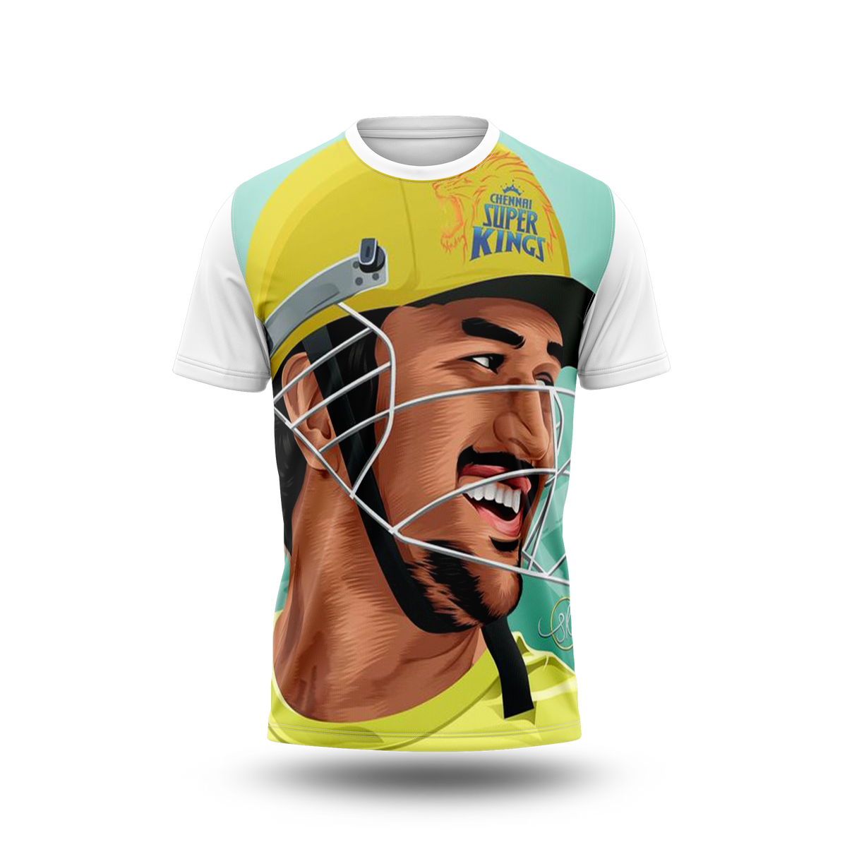 MS Dhoni Photo Printed T-Shirt.