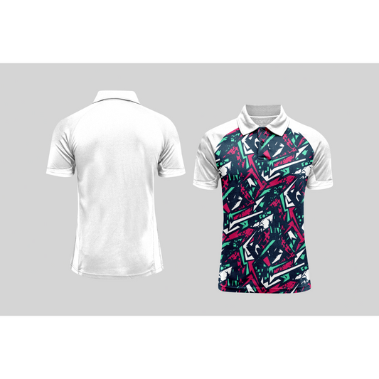 Next Print Cricket Polo Half White Customized Jersey NPCWH00A455