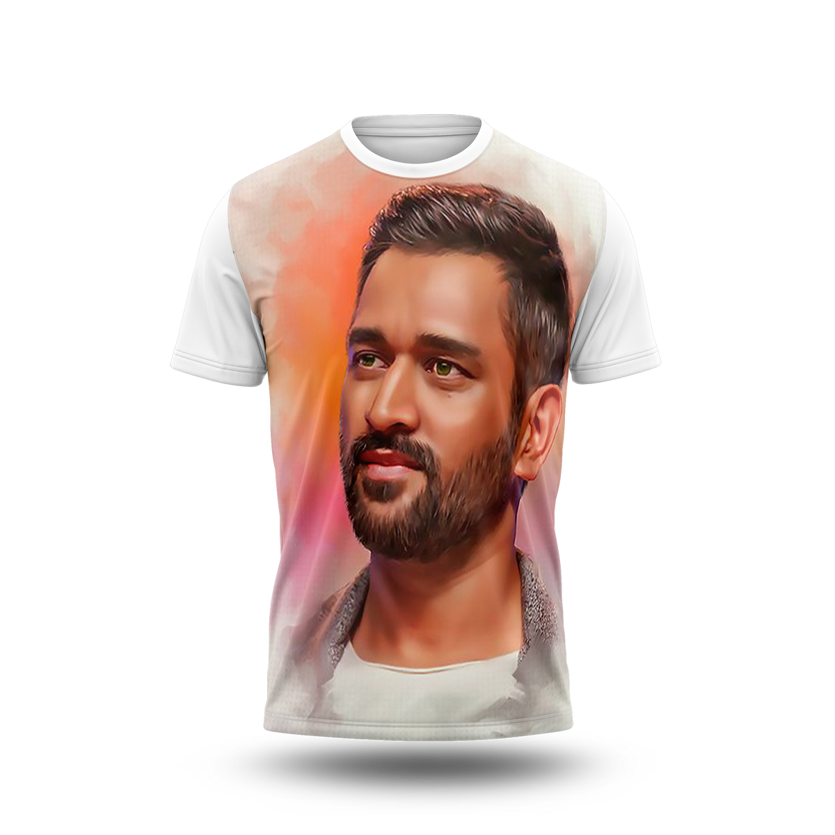 MS Dhoni Photo Printed T-Shirt.