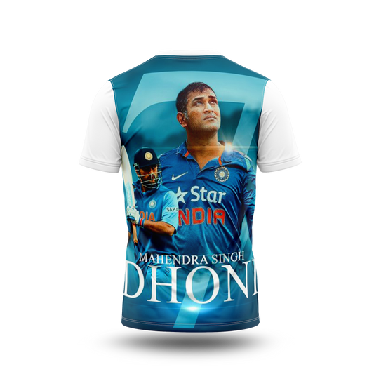 MS Dhoni Photo Printed T-Shirt.
