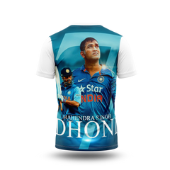 MS Dhoni Photo Printed T-Shirt.