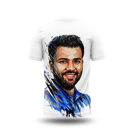Rohit Sharma Photo Printed T-Shirt.