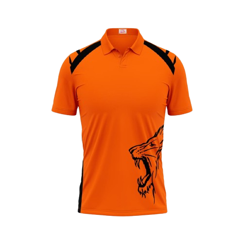 Next Print Polo Neck Printed Jersey Orange Design 4