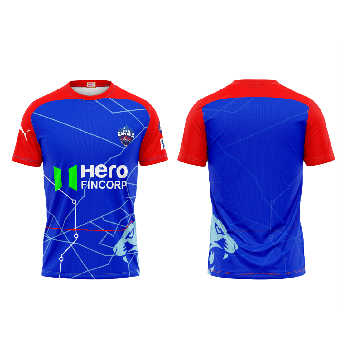 Next Print Ipl Delhi Capitals Printed Round Neck Jersey