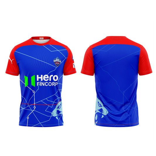 Next Print Ipl Delhi Capitals Printed Round Neck Jersey