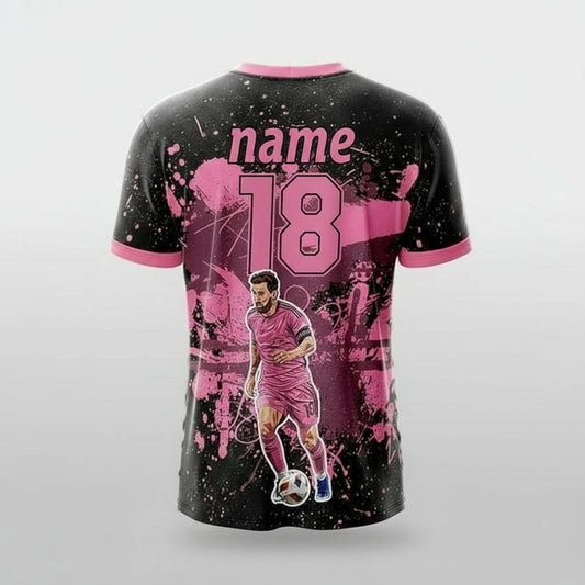 Next Print Messi Goat Edition Football Jersey | Miami Black Pink Design | Customized and Personalized Name and Number | Available in Sizes for Kids, Men, and Women