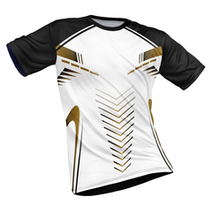 Polyester Half Sleeve Jersey with Round Collar and All Over Digital Print.