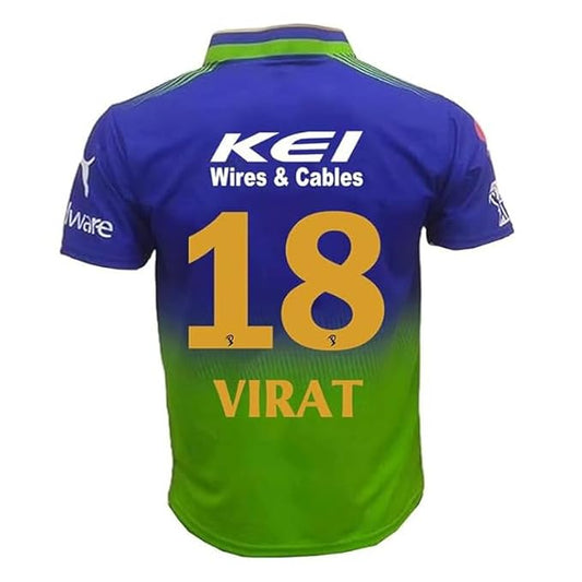 Brand: RJM RJM Viart Kohli 18 Bangalore Cricket Team New Jersey Tshirt for (Men & Boys & Kids)