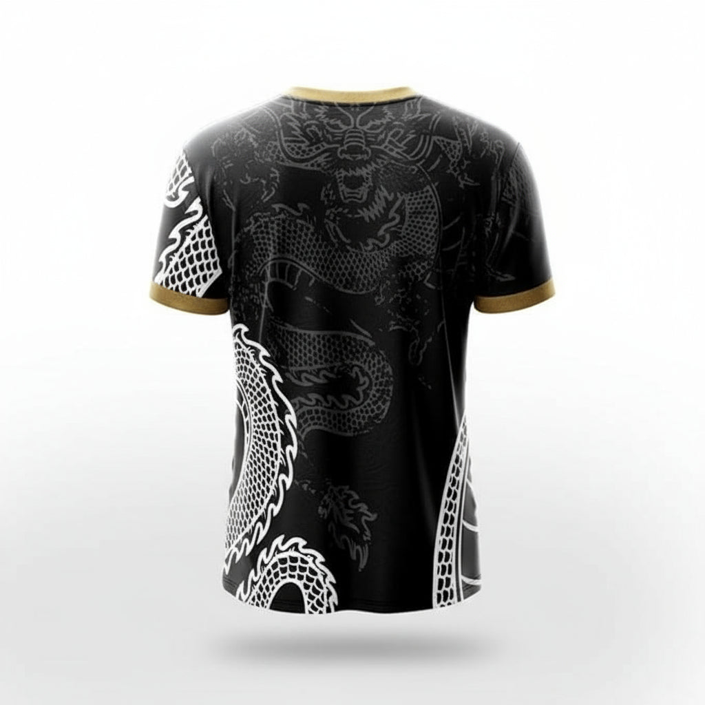 Next Print Real Dragon Custom Football Jersey – Black Edition, Personalized with Name and Number, Dry-Fit Team Sportswear for Men, Women & Kids | Premium Customized Football Team Jersey India