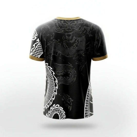 Next Print Real Dragon Custom Football Jersey – Black Edition, Personalized with Name and Number, Dry-Fit Team Sportswear for Men, Women & Kids | Premium Customized Football Team Jersey India