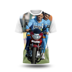 MS Dhoni Photo Printed T-Shirt.