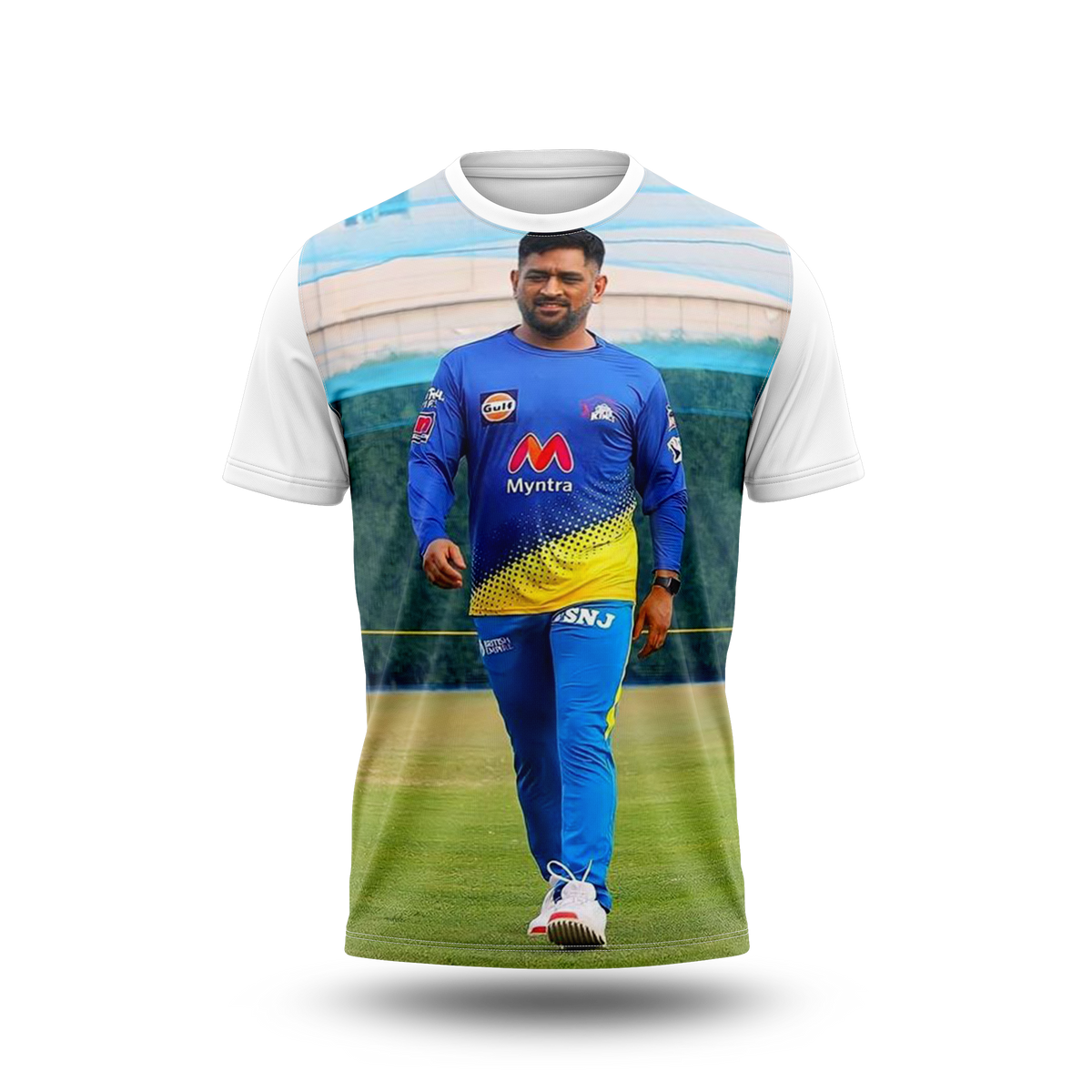 MS Dhoni Photo Printed T-Shirt.