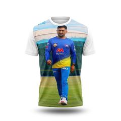 MS Dhoni Photo Printed T-Shirt.