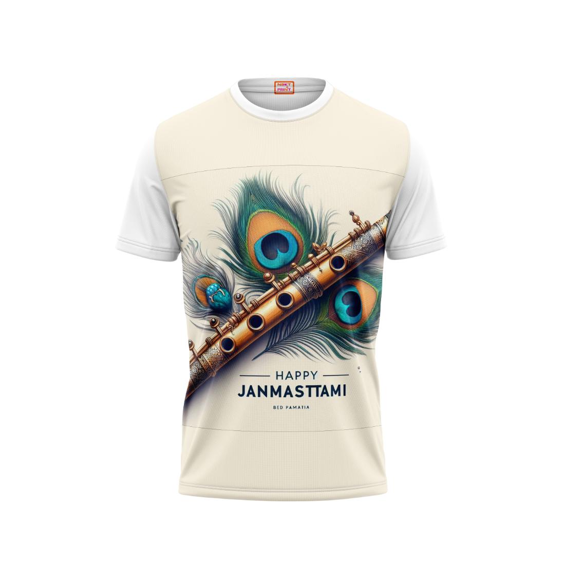 Next Print Krishna janmashtami  Printed Tshirt White Design 13