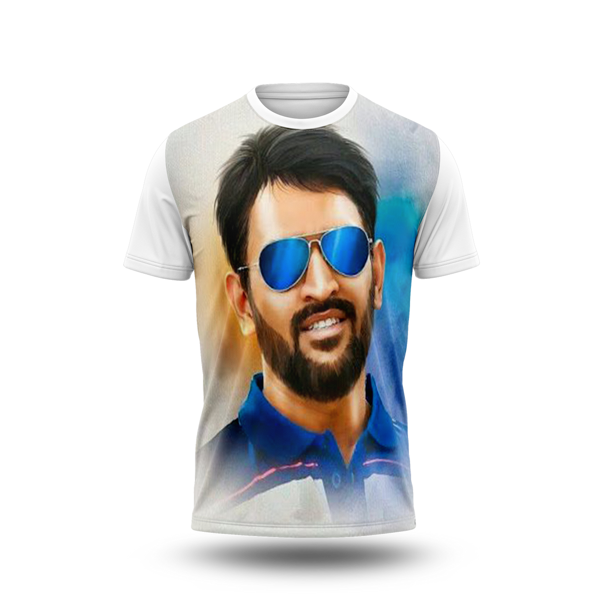 MS Dhoni Photo Printed T-Shirt.