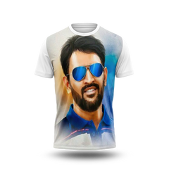 MS Dhoni Photo Printed T-Shirt.