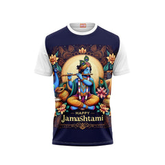 Next Print Krishna janmashtami  Printed Tshirt White Design 14