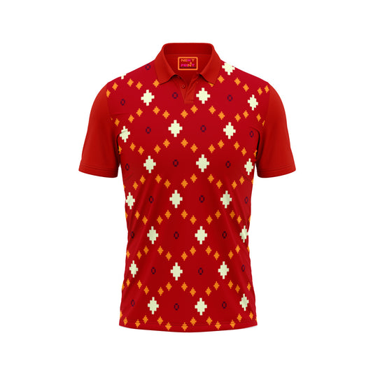 Red Polo Neck Half Sleeve T Shirt NextprintrA116