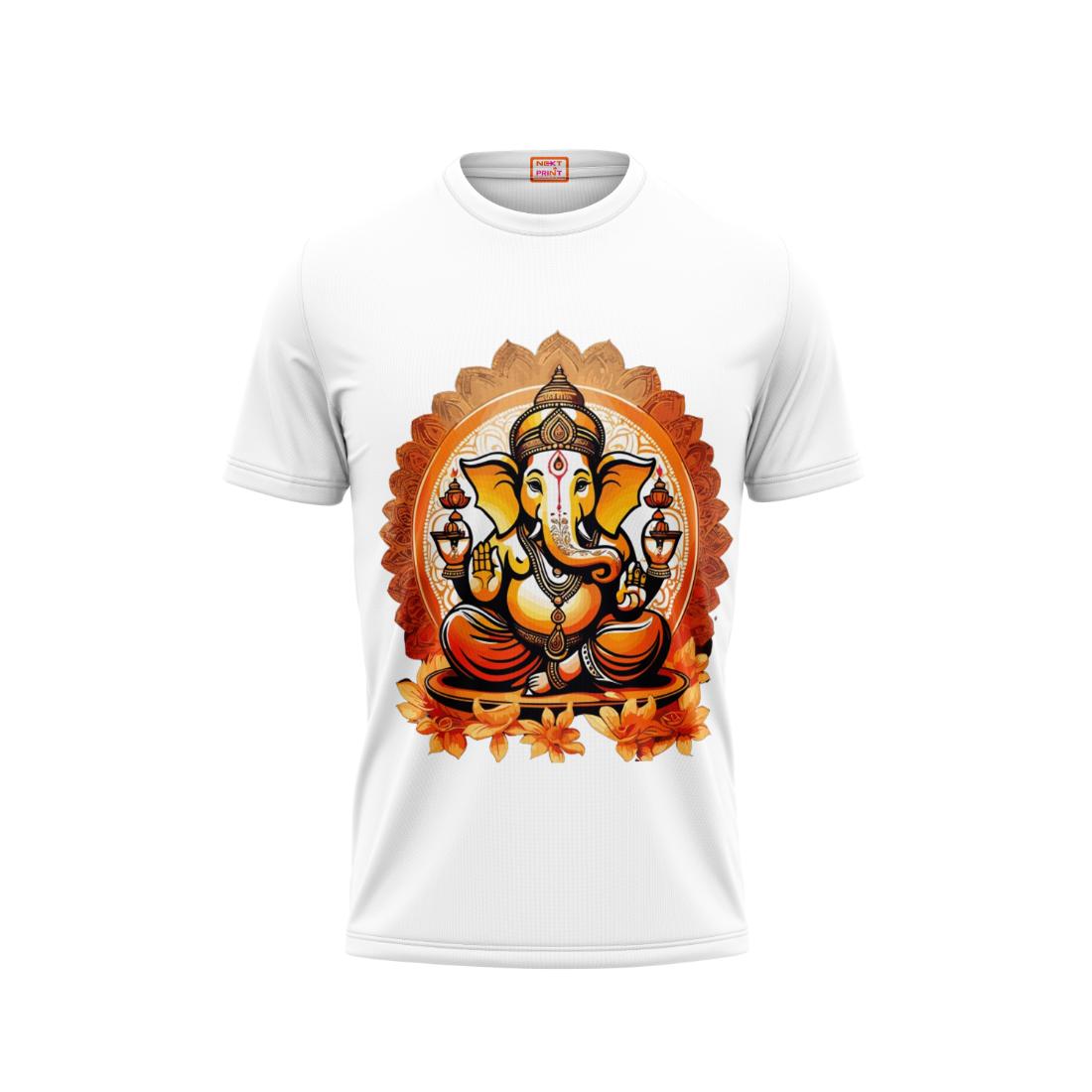 Next Print Ganesha Printed Tshirt White Colour Design 5