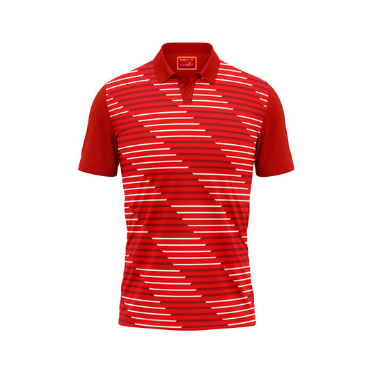 Red Polo Neck Half Sleeve T Shirt Nextprintr NP50000790
