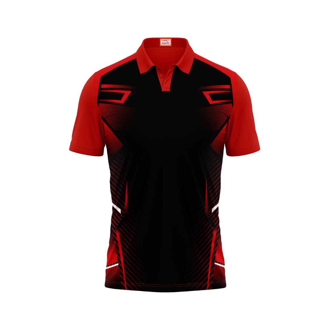 Next Print Customized Polo Neck Red Jersey NPTS70