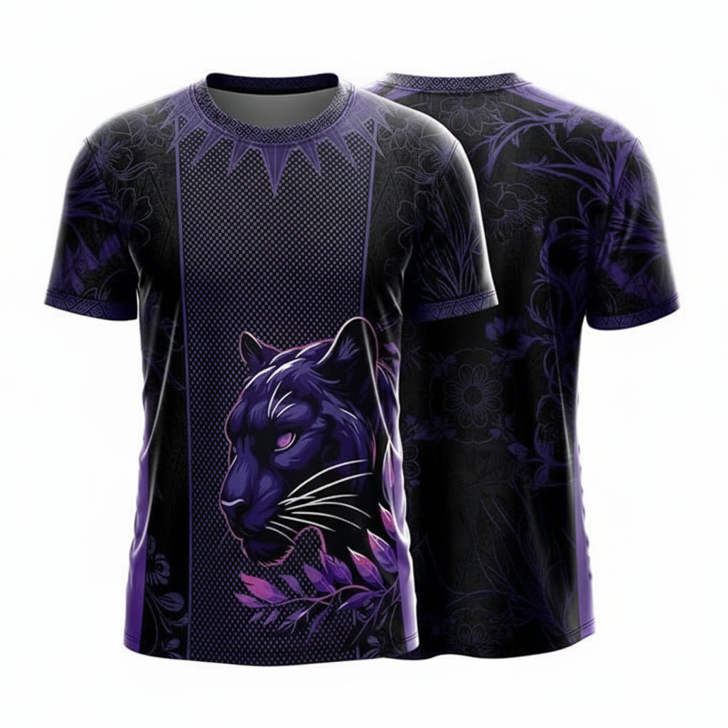Next Print Black Panther (Black & Purple) Sports Jersey – Custom Name & Number | Kids, Men, Women Sizes 2Y to 4XL | Football, Cricket, E-Sports Jersey | Breathable Fabric