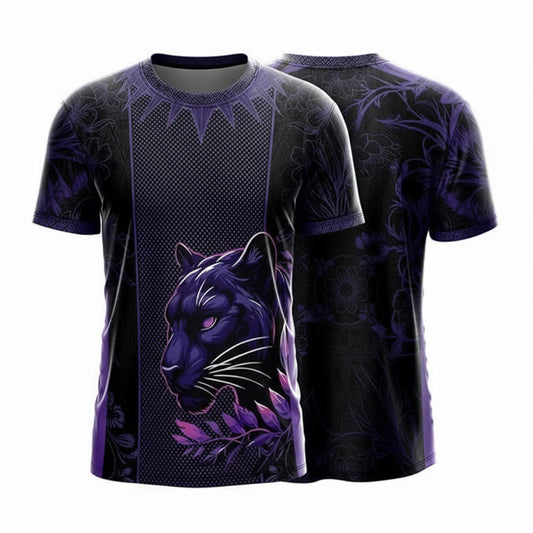 Next Print Black Panther (Black & Purple) Sports Jersey – Custom Name & Number | Kids, Men, Women Sizes 2Y to 4XL | Football, Cricket, E-Sports Jersey | Breathable Fabric