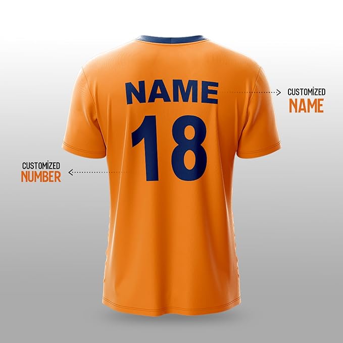 NextPrint India World Cup Jersey Collection CWC 2019 (ORANGE) | Customised Cricket Jersey with Name & Number | Sizes 2Y to 4XL | Men, Women & Kids | Breathable Sportswear for Fans T-Shirt