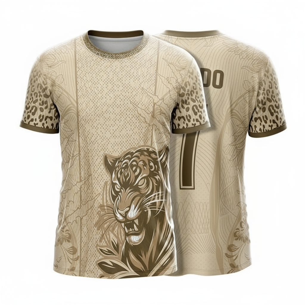 Next Print Desert Leopard Sports Jersey – Custom Name & Number | Kids, Men, Women Sizes 2Y to 4XL | Football, Cricket, E-Sports Jersey | Breathable Fabric | Premium Sublimation Print Beige