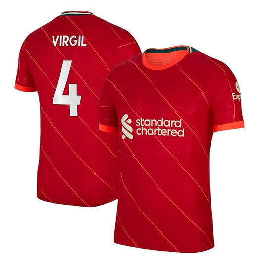 Next Print  Virgil Jersey Liv Pool Jersey Pl Team Jersey 4 Number Football Jerseys Club Team Men's Home Jersey