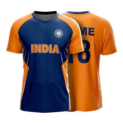 NextPrint India World Cup Jersey Collection CWC 2019 (ORANGE) | Customised Cricket Jersey with Name & Number | Sizes 2Y to 4XL | Men, Women & Kids | Breathable Sportswear for Fans T-Shirt