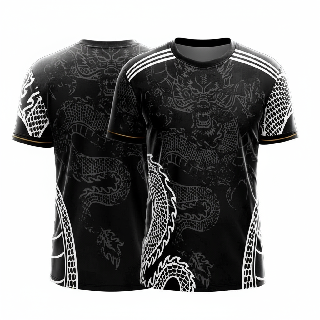 Next Print Real Dragon Custom Football Jersey – Black Edition, Personalized with Name and Number, Dry-Fit Team Sportswear for Men, Women & Kids | Premium Customized Football Team Jersey India