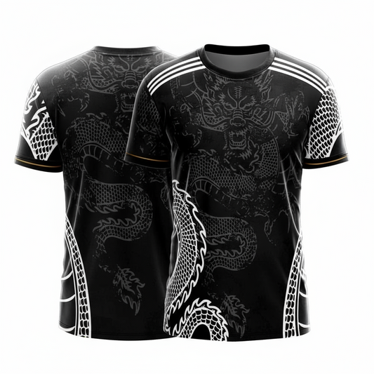 Next Print Real Dragon Custom Football Jersey – Black Edition, Personalized with Name and Number, Dry-Fit Team Sportswear for Men, Women & Kids | Premium Customized Football Team Jersey India