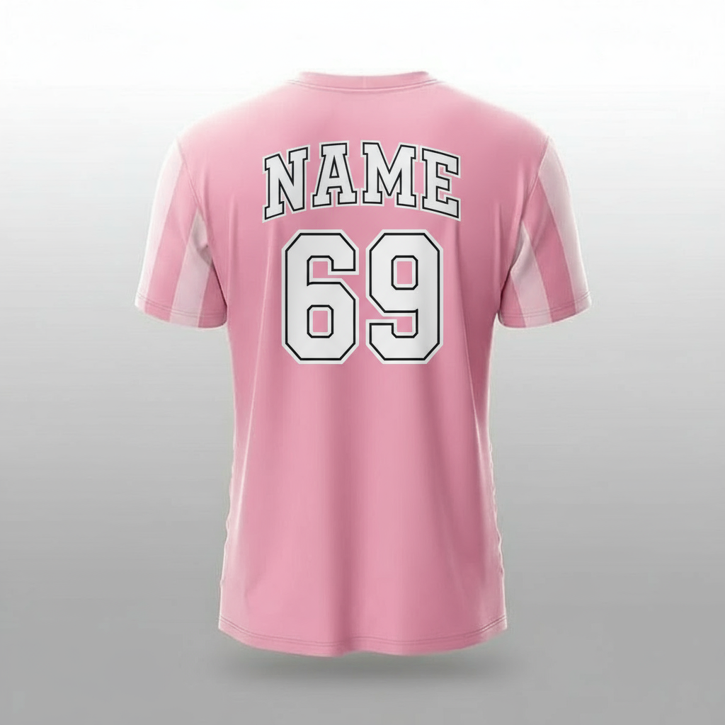 Next Print 25/26 Pink Personalized Home Football Jersey | Custom Name & Number Fan Team Shirt | Lightweight Dry-Fit Unisex Event Sports Top Men Women Kids | Group Gifting Comfort Kit India