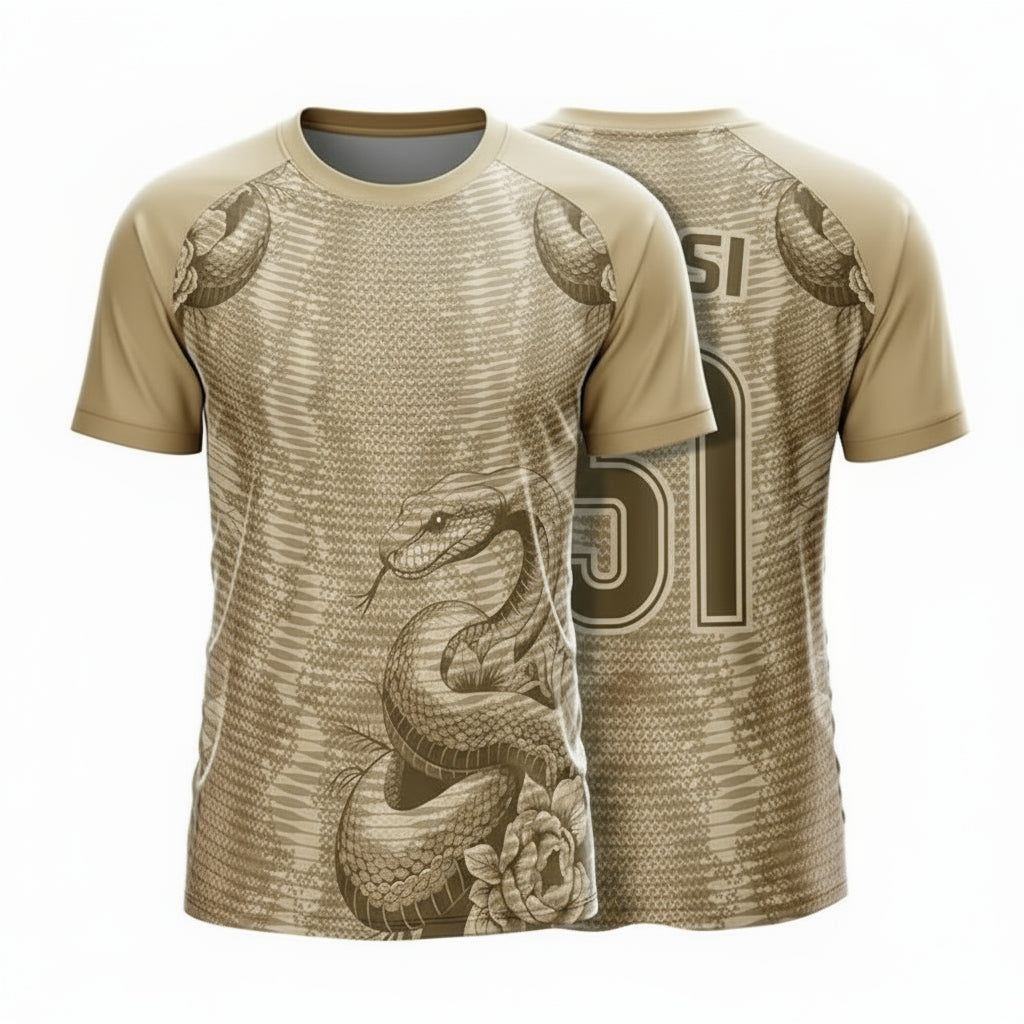 Next Print Desert Viper Sports Jersey – Custom Name & Number | Kids, Men, Women Sizes 2Y to 4XL | Football, Cricket, E-Sports Jersey | Breathable Fabric | Premium Sublimation Print Beige