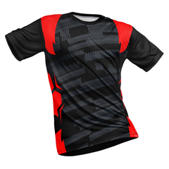 Polyester Half Sleeve Jersey with Round Collar and All Over Digital Print.