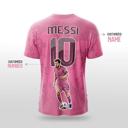 Next Print 2024 Custom Pink Supporter Jersey Personalized Name & Number Dry-Fit Sports T-Shirt for Men & Women Football & Fitness Teamwear Sizes 2Y to 4XL Red Breathable Fan Edition Jersey India