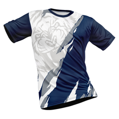 Polyester Half Sleeve Jersey with Round Collar and All Over Digital Print.