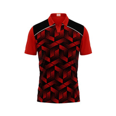 Next Print Customized Polo Neck Red Jersey NPTS76