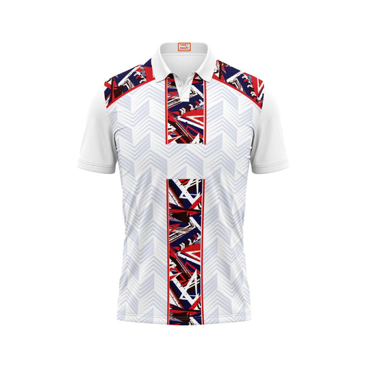 Next Print Customized Polo Neck White Jersey NPTS71