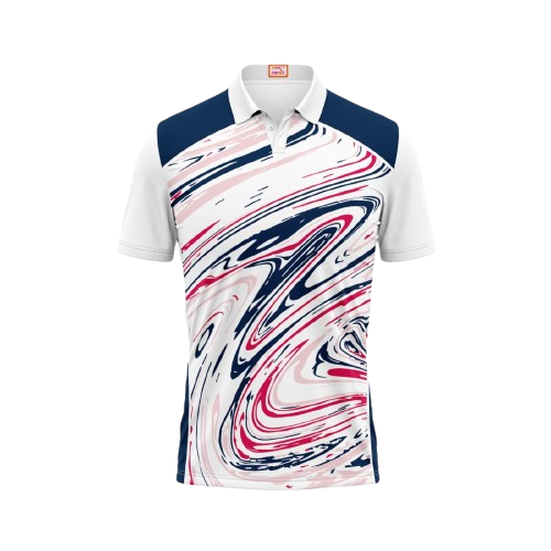 Next Print Customized Polo Neck White Jersey NPTS72