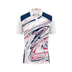 Next Print Customized Polo Neck White Jersey NPTS72