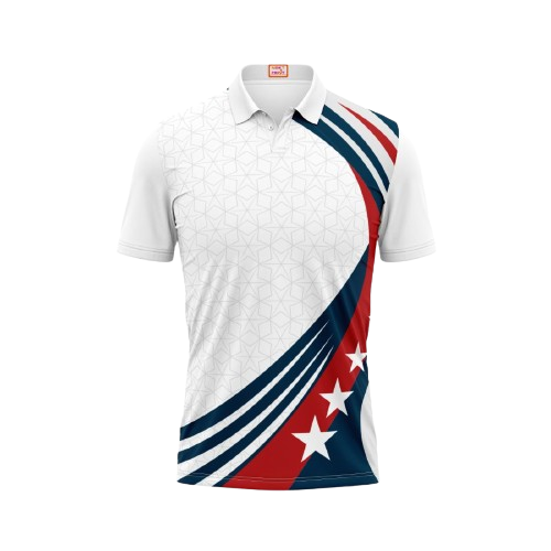 Next Print Customized Polo Neck White Jersey NPTS73