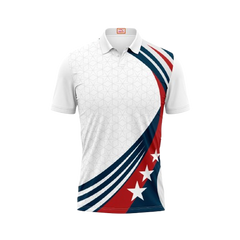 Next Print Customized Polo Neck White Jersey NPTS73