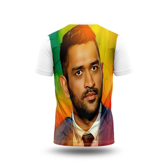 MS Dhoni Photo Printed T-Shirt.