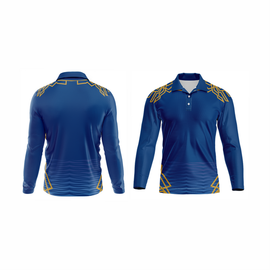 Next Print Customised Mumbai  Jersey Printed Polo Collar Full Sleeves