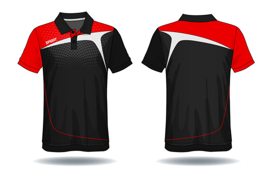 Racer Edge Red Black Teamwear Jersey front view sports jersey
