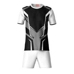 Next Print Round neck jersey white with shorts NPTS174