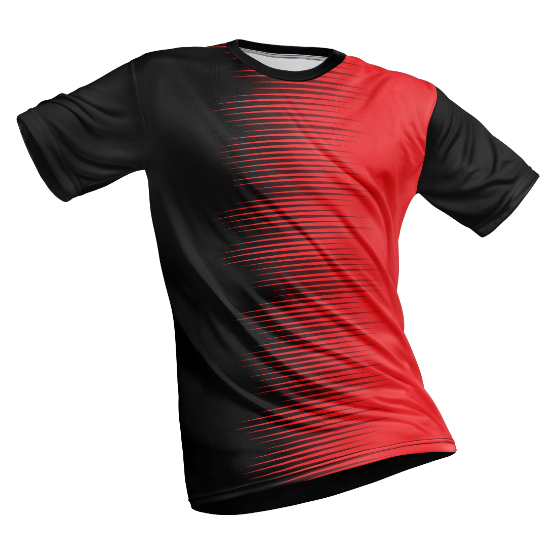 Polyester Half Sleeve Jersey with Round Collar and All Over Digital Print.