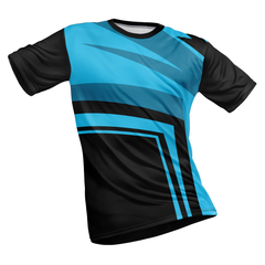 Polyester Half Sleeve Jersey with Round Collar and All Over Digital Print.